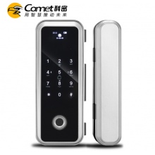 科密(COMET) E6玻璃門指紋鎖辦公室智能門禁鎖 指紋/密碼/刷卡三合一 免開孔電子鎖單開雙開