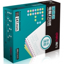得力（deli）珊瑚海彩色電腦打印紙S241-4-1/2CS四聯(lián)二等分80列(撕邊 色序：白紅藍(lán)黃 1000頁(yè)/箱) 